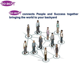 connects People and Success together
bringing the world to your backyard




                   CONFIDENTIAL
 