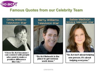 Famous Quotes from our Celebrity Team




                 CONFIDENTIAL
 