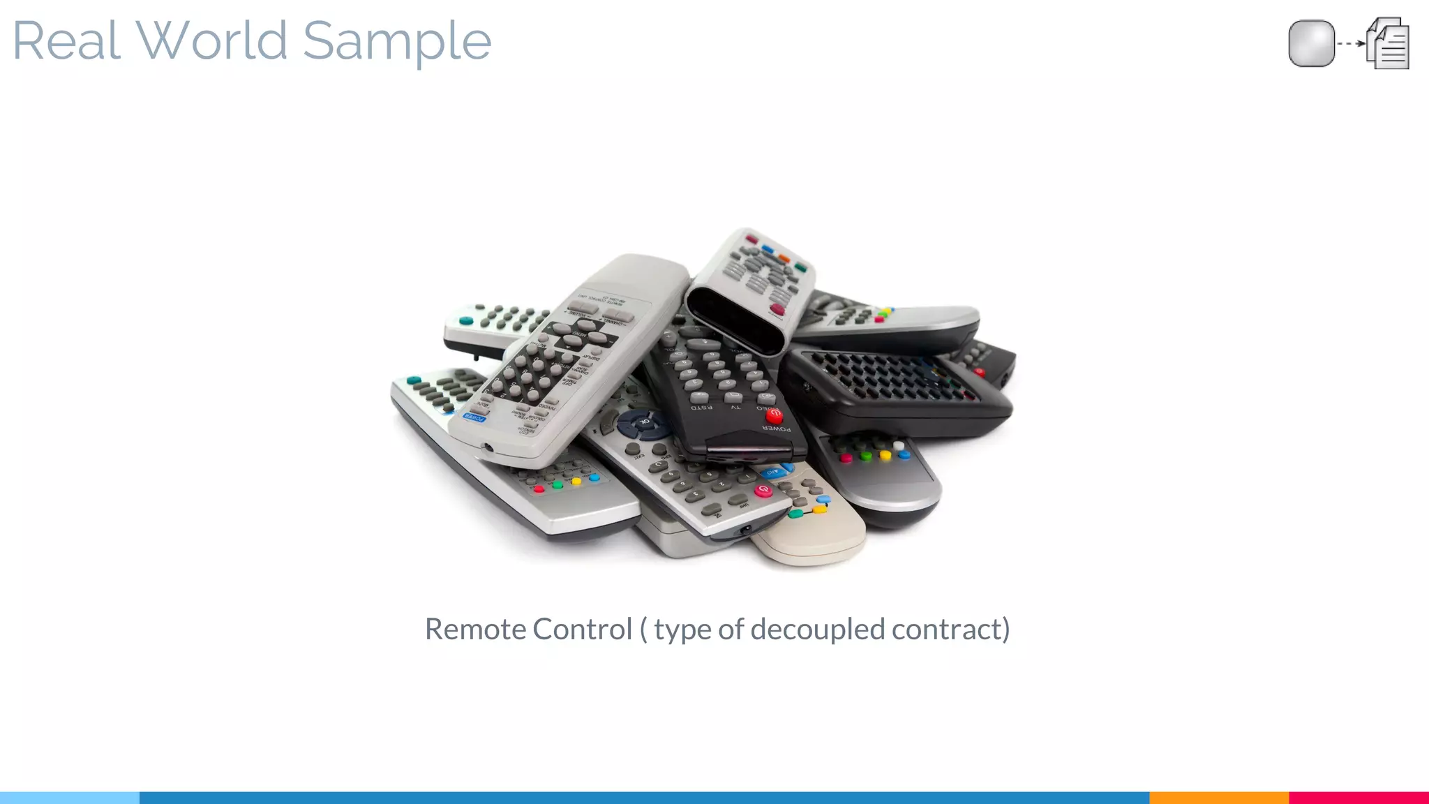 Real World Sample
Remote Control ( type of decoupled contract)
 