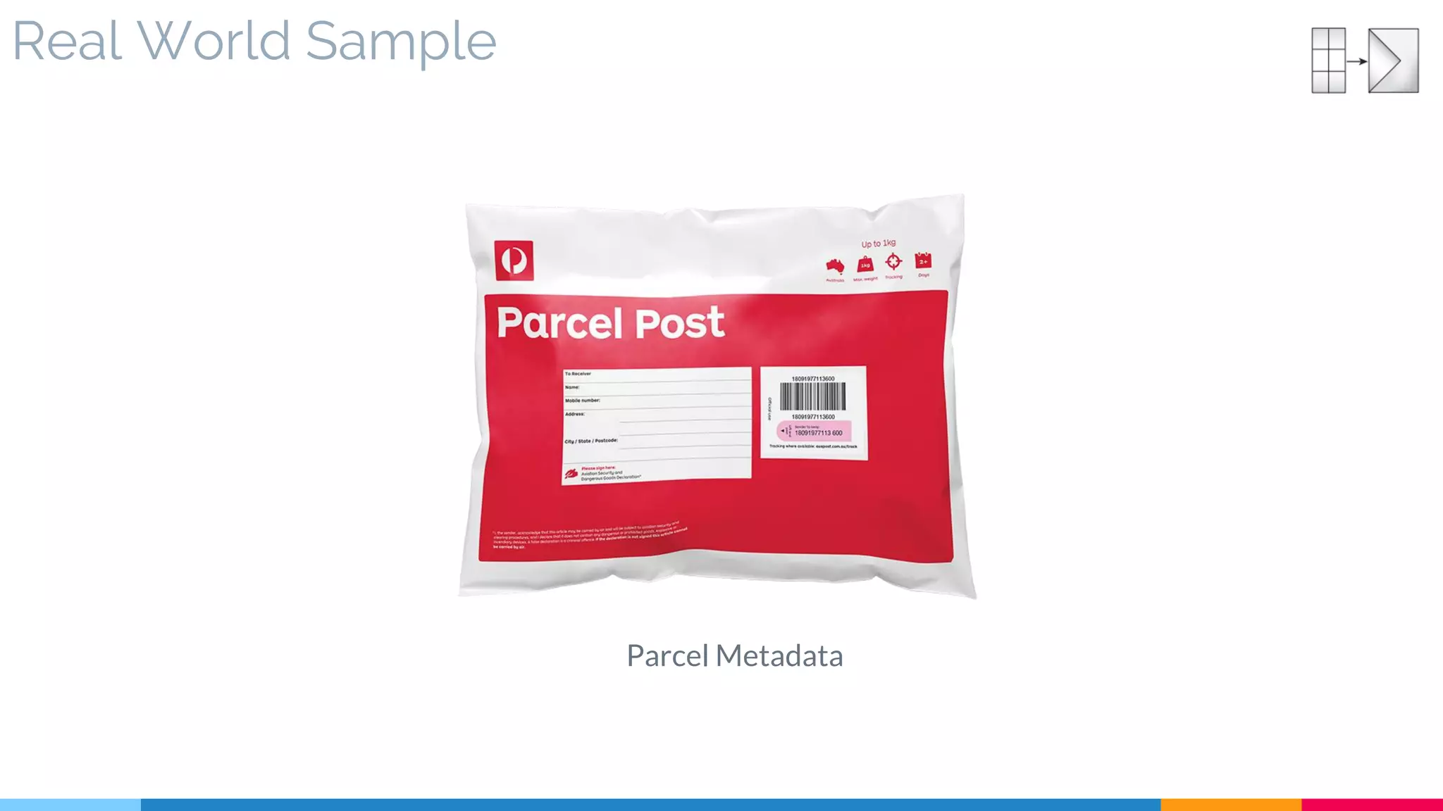 Real World Sample
Parcel Metadata
 
