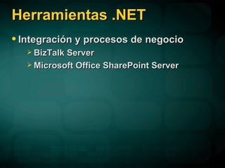 Herramientas .NET Integración y procesos de negocio BizTalk Server Microsoft Office SharePoint Server 