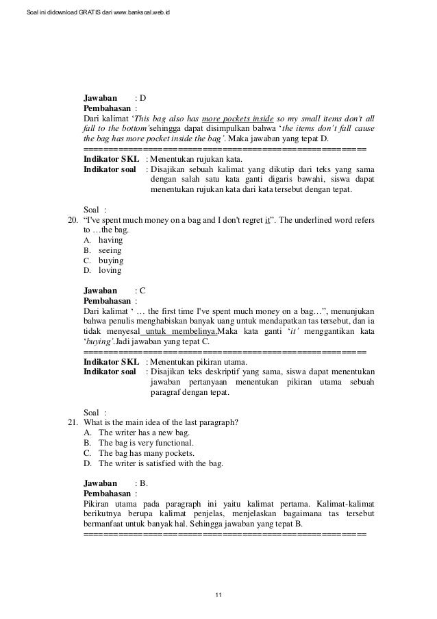 penelitian soal jawaban ujian dan metodologi smp ujian b. dan inggris 3 paket nasional Soal pembahasan 2013