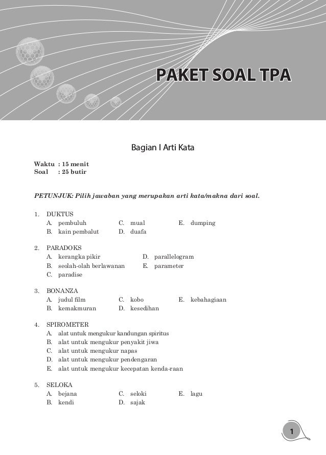 Soal Tes Pegawai Rehabilitasi Anak