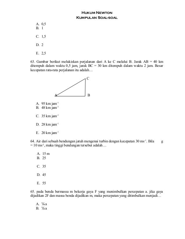 Kumpulan Soal-soal Hukum Newton