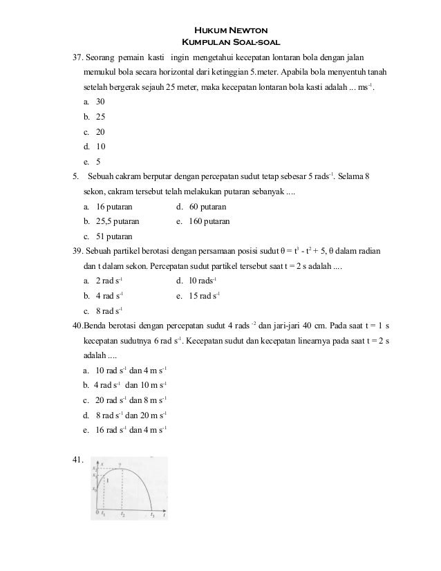 Kumpulan Soal-soal Hukum Newton