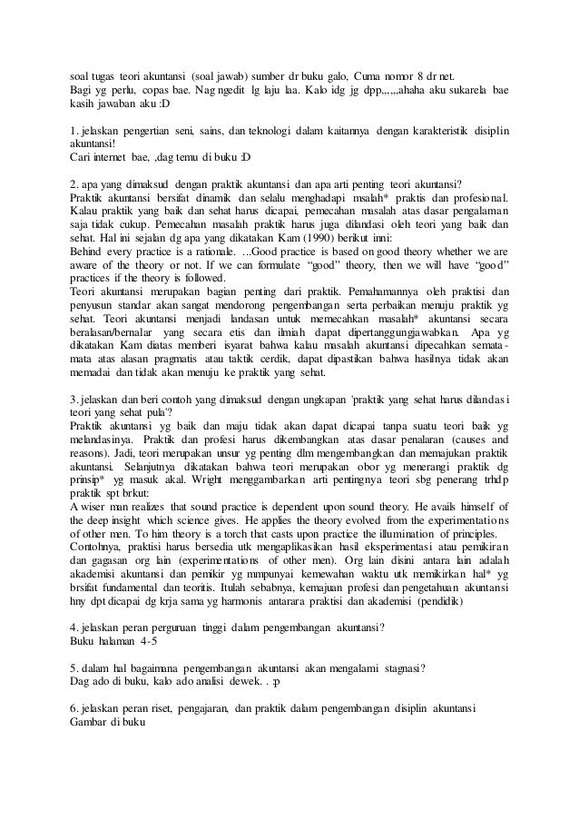 Soal Jawab Teori Akuntansi Suwardjono