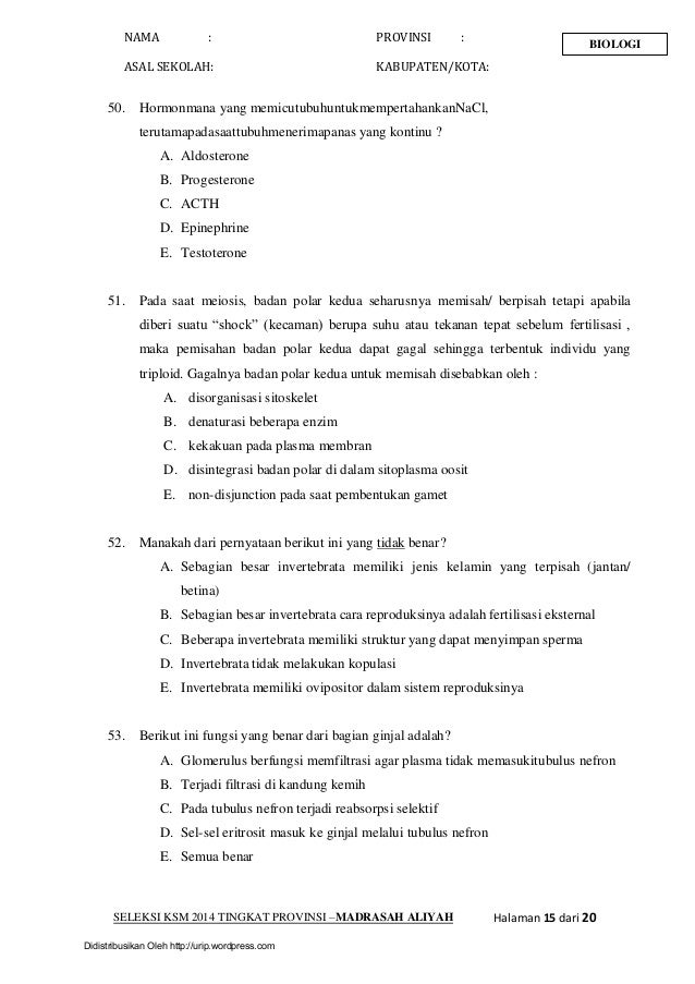 Soal ksm-biologi-ma-tingkat-provinsi-2014