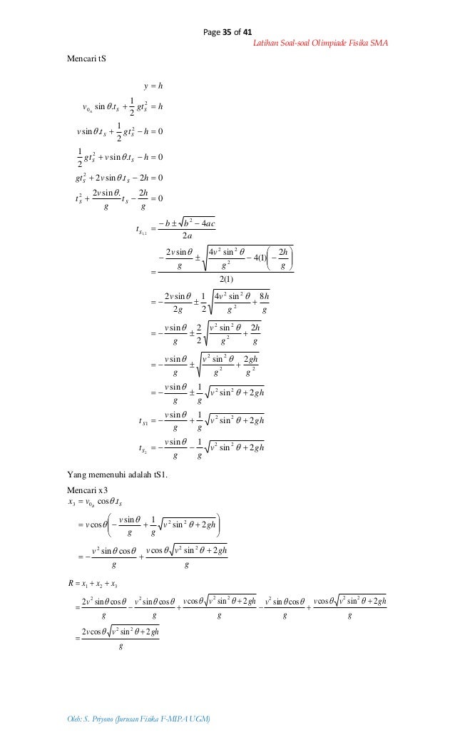 Soal latihanolimpiadefisikasma Soal latihanolimpiadefisikasma
