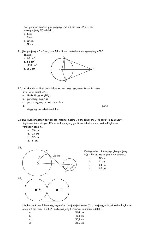 Soal lingkarankelasviii Soal lingkarankelasviii