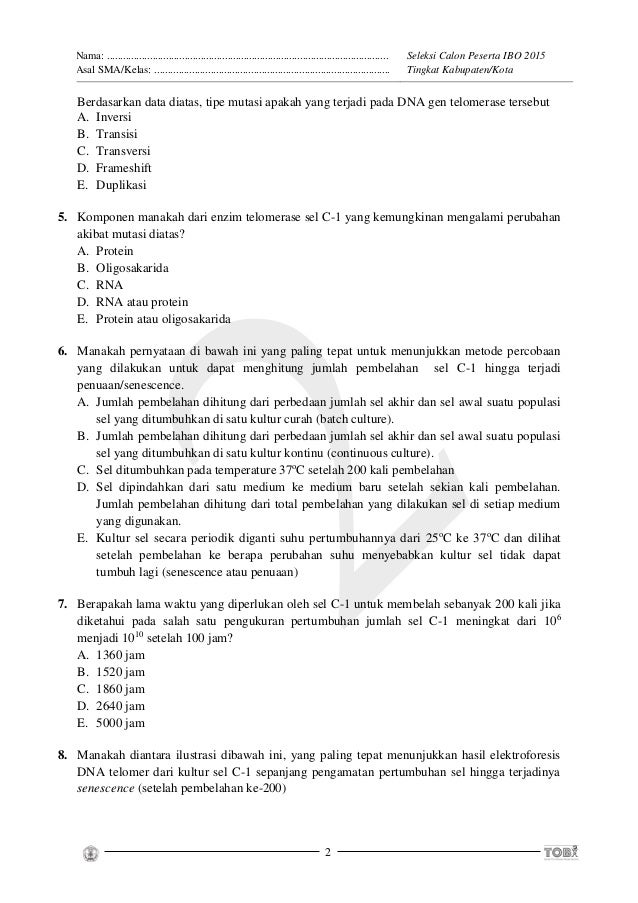 Soal osn-biologi-tingkat-kabupaten-kota-tahun-2014