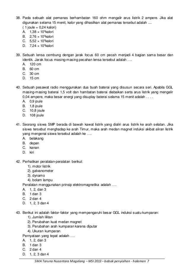 Contoh Soal Ujian Masuk Sma Taruna Nusantara Contoh Soal Ujian Masuk Sma Taruna Nusantara