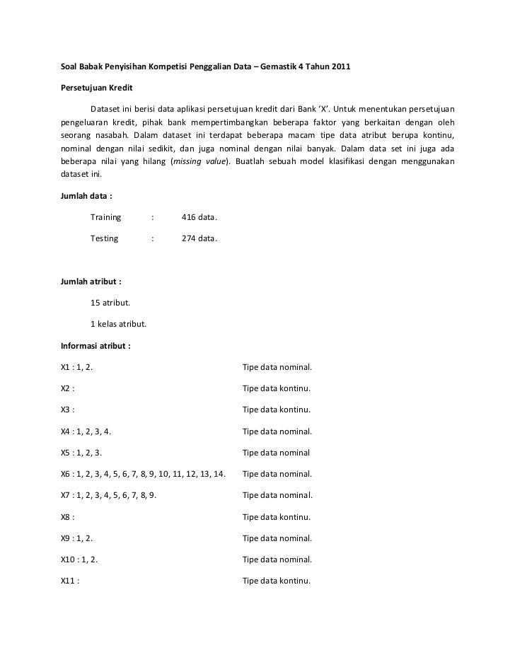 Soal Persetujuan Kredit