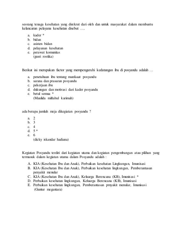 Soal Posyandu