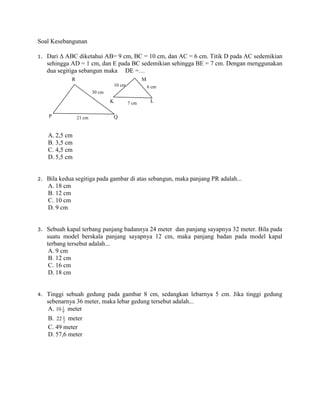 Soal soal-kesebangunan | PDF