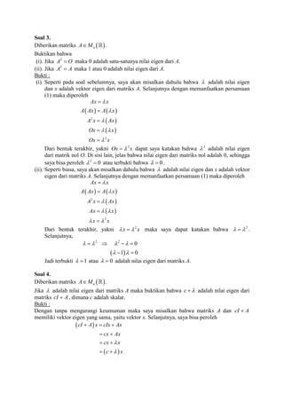 Soal soal latihan tentang nilai eigen dan vektor eigen | PDF