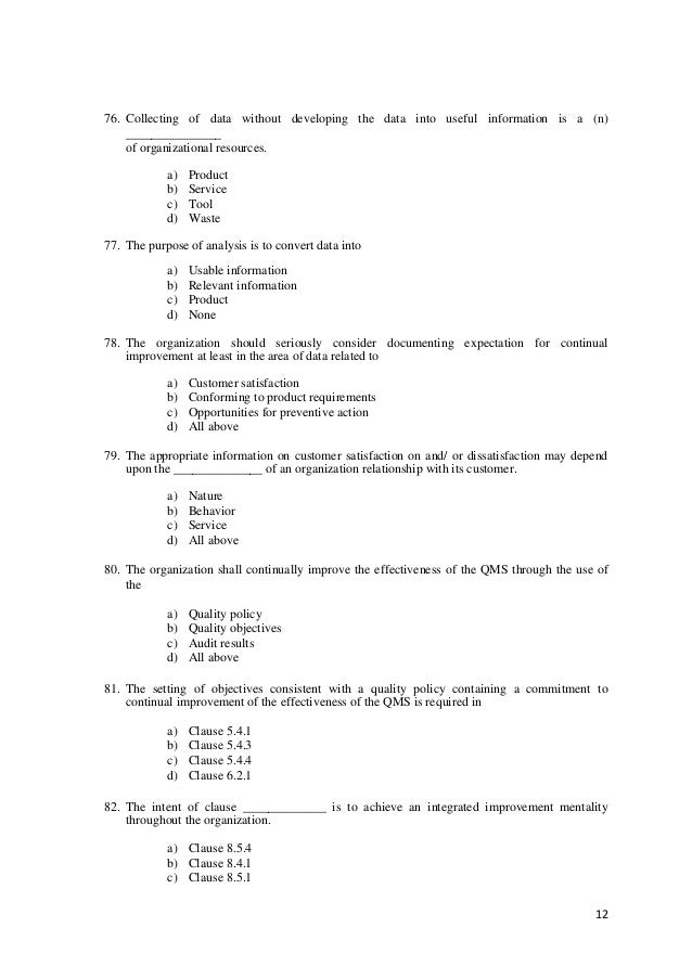 Soal Soal Test Smm Iso 9001 2008