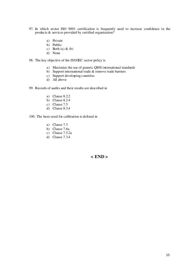 Soal Soal Test Smm Iso 9001 2008