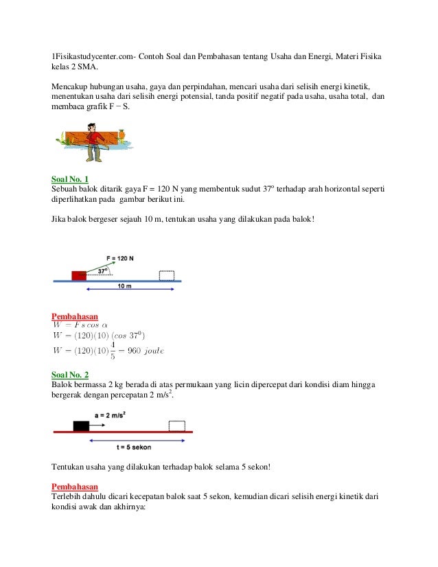 Soal Latihan Fisika Kelas Materi Usaha Energi