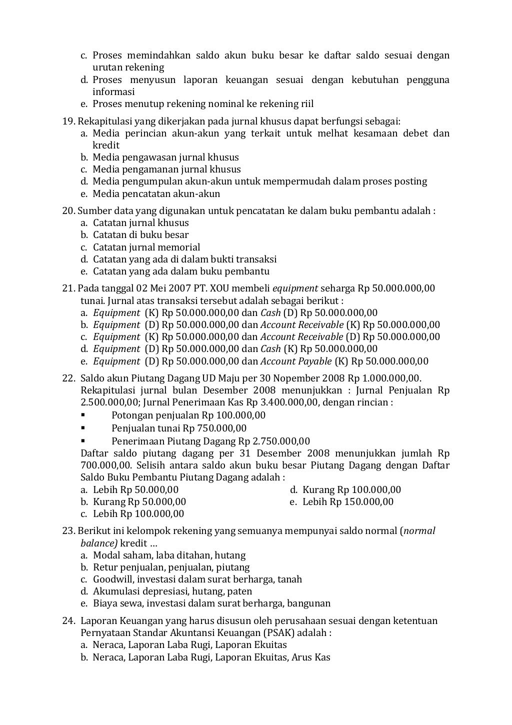Soal teorikejuruanakuntansi paketa20082009 Soal teorikejuruanakuntansi paketa20082009