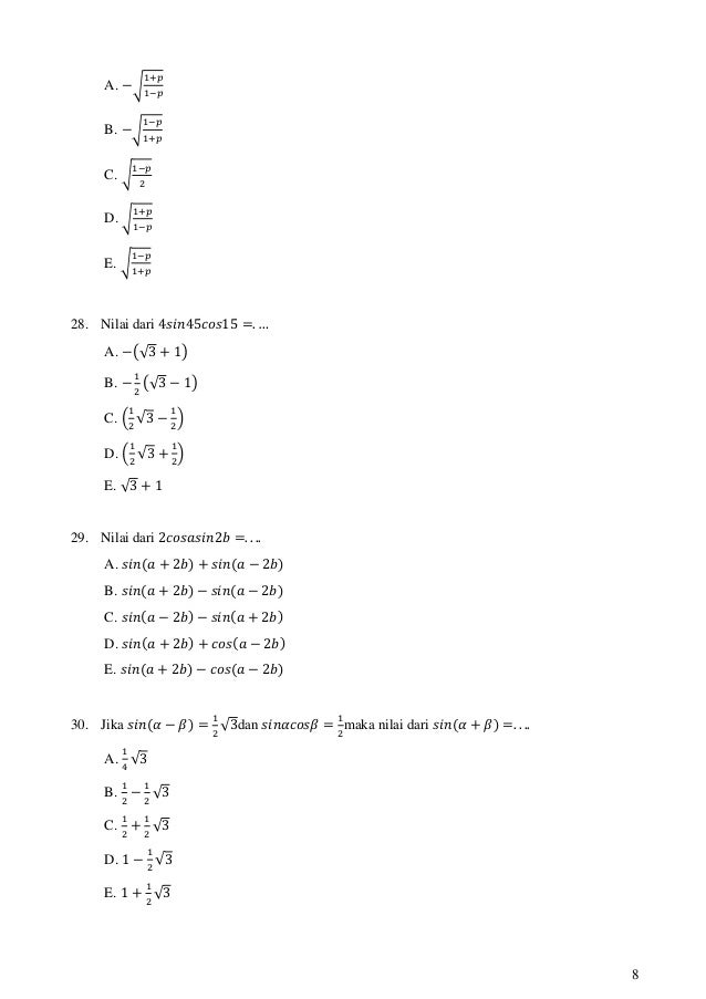 Soal trigonometri kelasxi_ipa