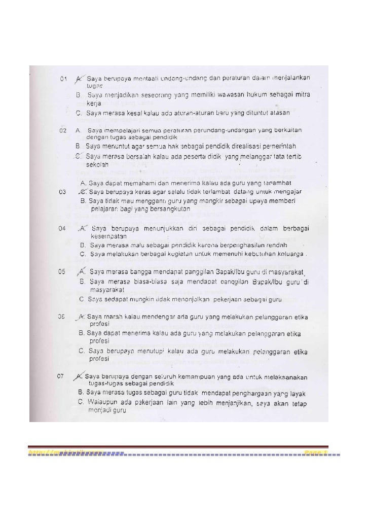 Soal Uji Kompetensi Kepribadian 1