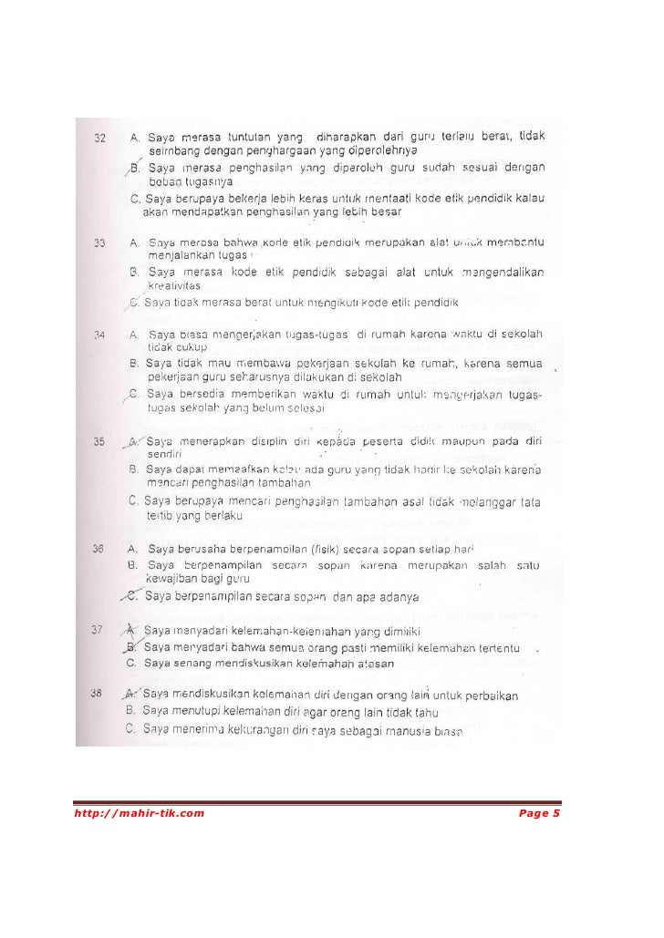 Soal ujikompetensikepribadian[1]