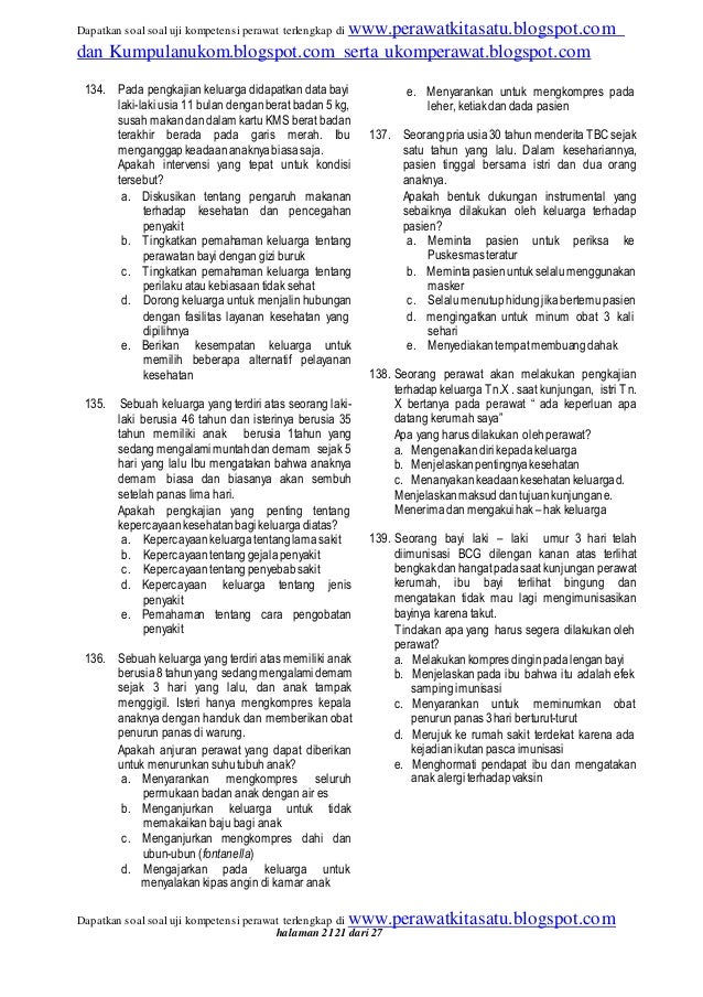 Soal ukom perawat dan kunci jawaban