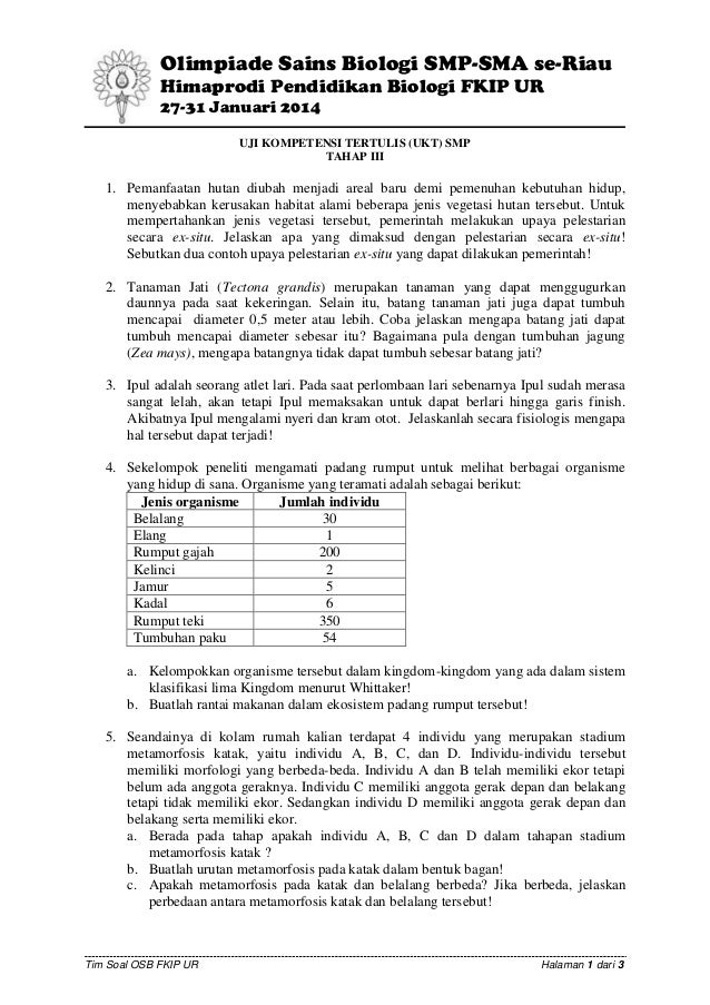 Soal Ukt Smp Tahap Iii