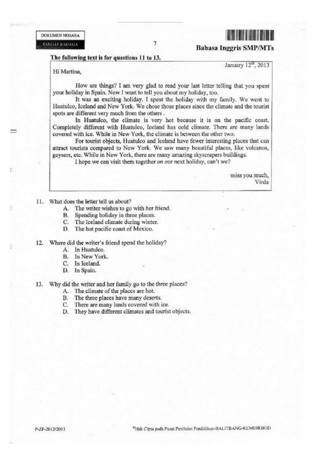 Soal Un Bahasa Inggris Smp Kode Bhs Ing Sp 57