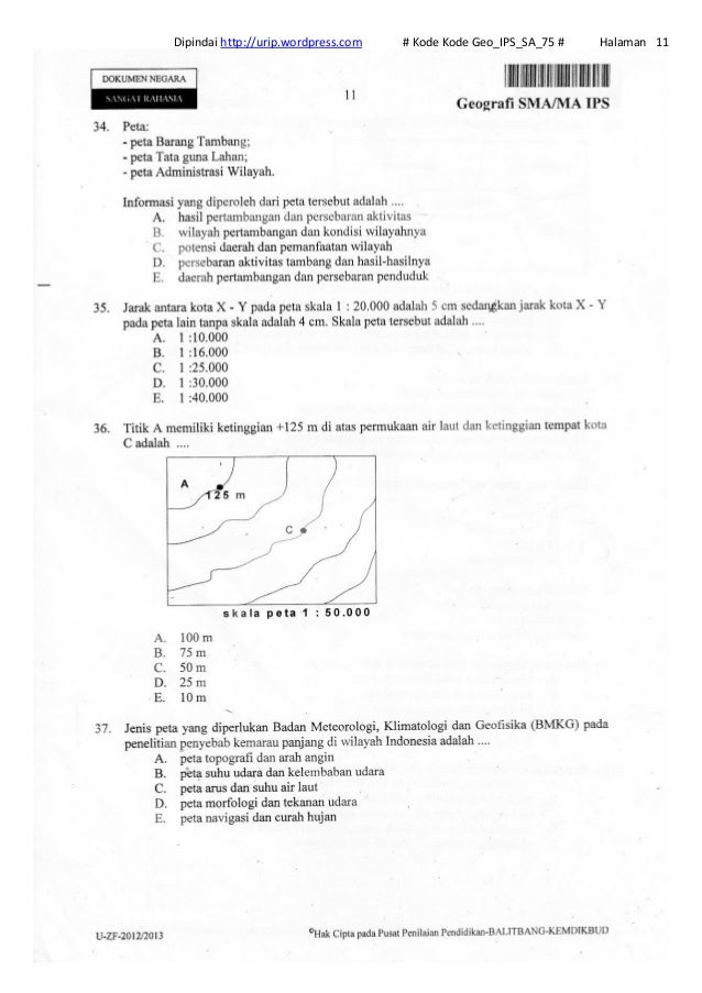 Soal Geografi Sma 10 Ips Soal Ketujuh