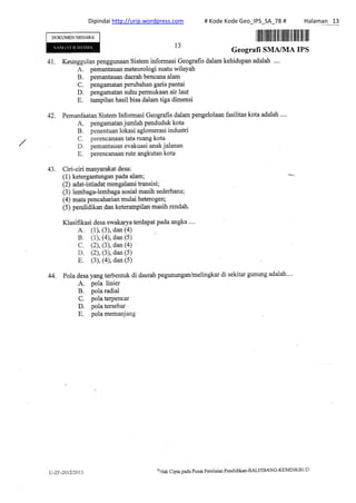 Dipindai http://urip.wordpress.com # Kode Kode Geo_IPS_SA_78 # Halaman 13
 