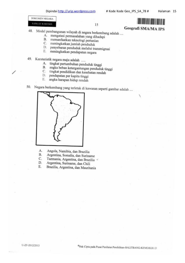 Soal ungeografismaips2013kodegeo ipssa_78 Soal ungeografismaips2013kodegeo ipssa_78