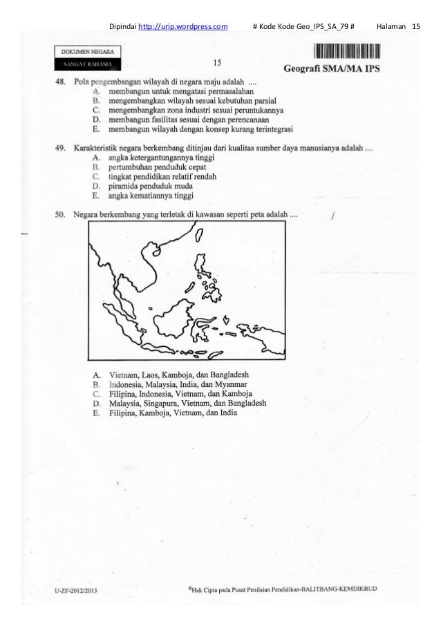 Soal Un Geografi Sma Ips 2013 Kode Geo Ips Sa 79