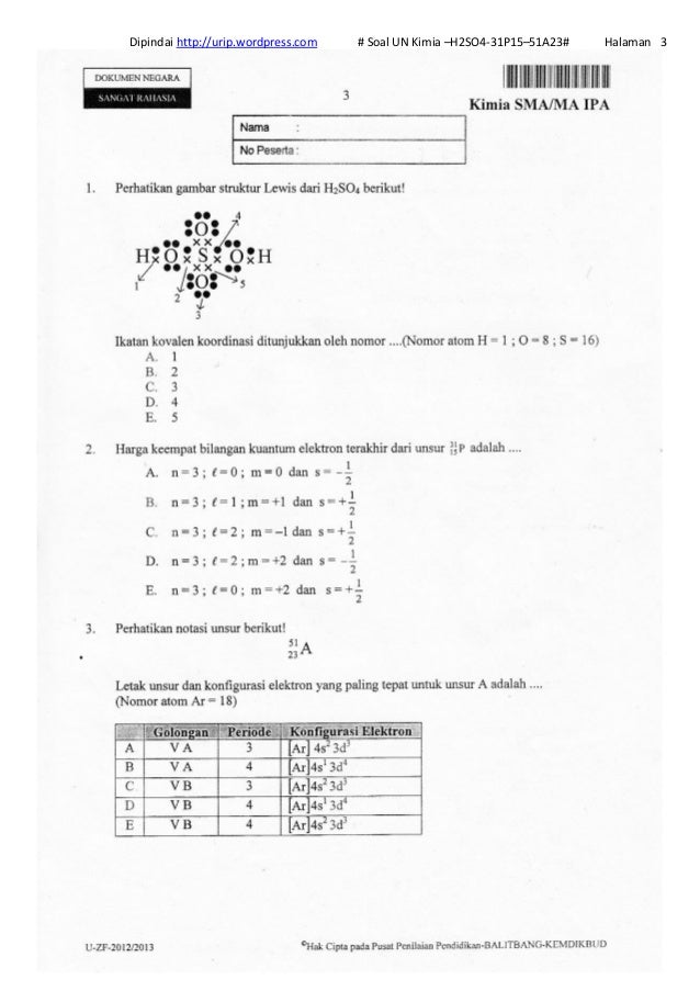 Soal Un Redoks Dan Elektrokimia