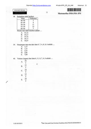 Dipindai http://urip.wordpress.com # Kode MTK_IPS_SA_64# Halaman 11
 