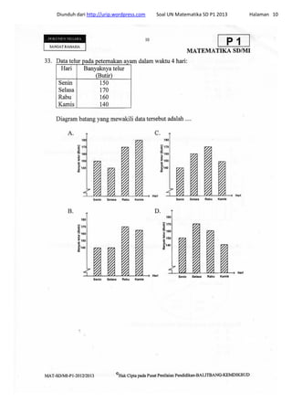 Diunduh dari http://urip.wordpress.com Soal UN Matematika SD P1 2013 Halaman 10
 
