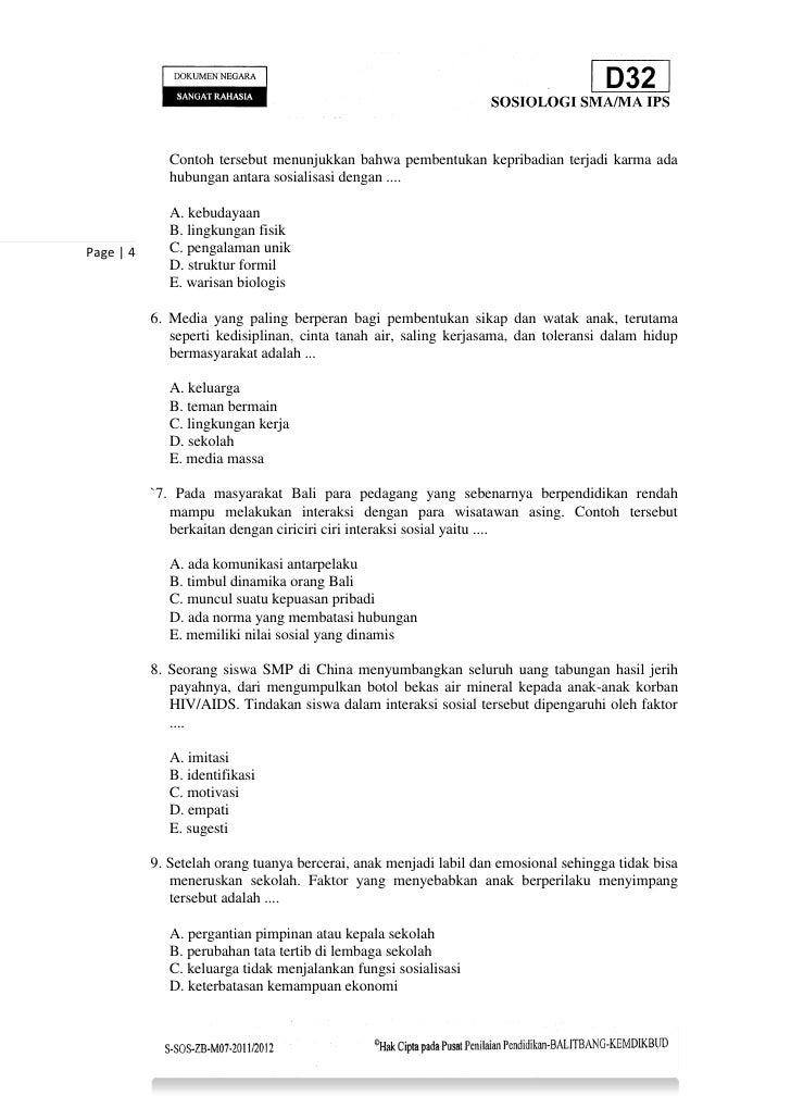 Contoh Soal Un Sosiologi Download File Guru