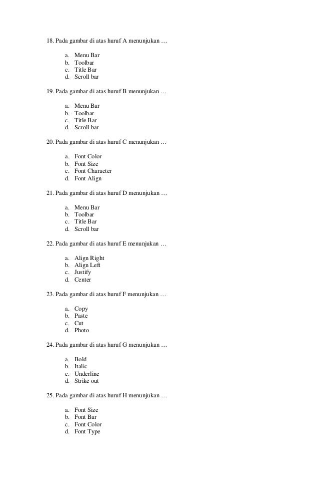 Soal Tik Kelas 7 Semester 1