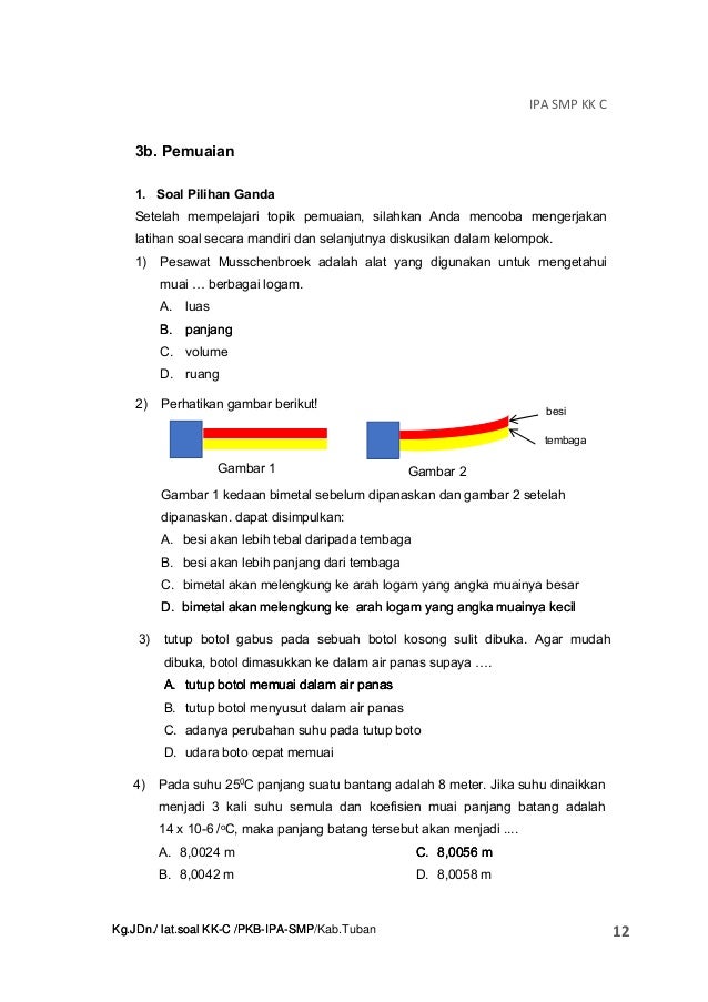 Kumpulan Soal Pkb Ipa Smp Modul Kk C