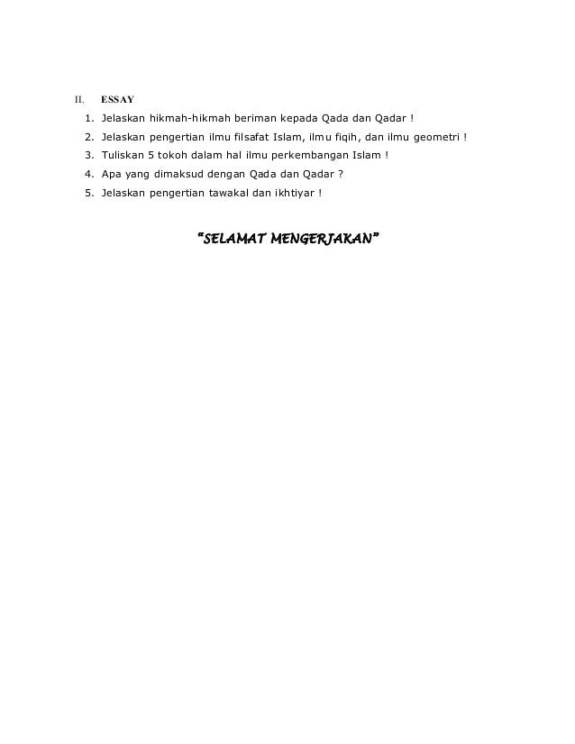Soal Latihan Pai Materi Perkembangan Islam Di Dunia Kelas