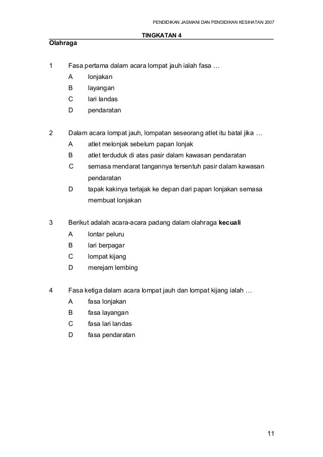 Soalan Pjpk Tingkatan 4