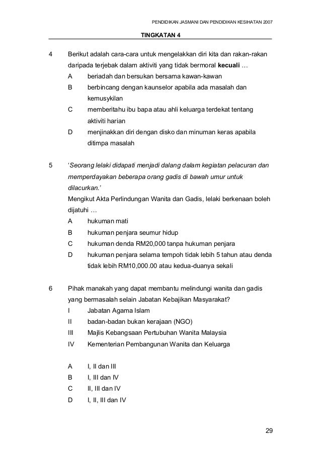 Soalan Pjpk Tingkatan 4  Soalan 23 berdasarkan jadual 1 aktiviti x