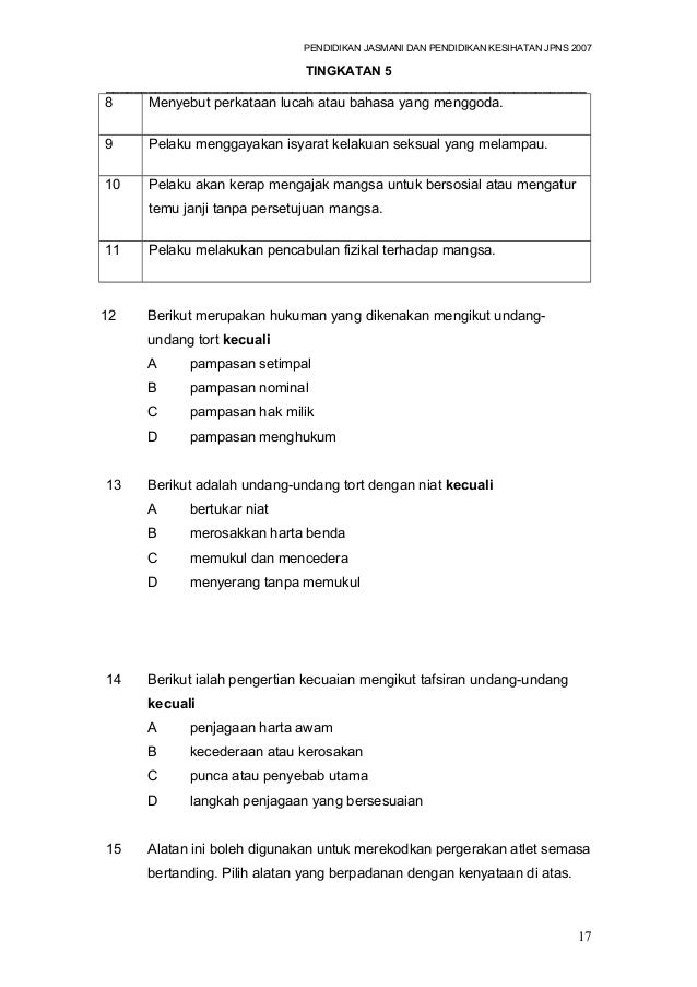 Soalan Pjpk Tingkatan 5  Soalan pjpktingkatan1  Bank soalan