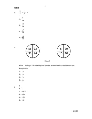 Soalan akhir tahun tahun 5 - matematik kertas 1 - 2015