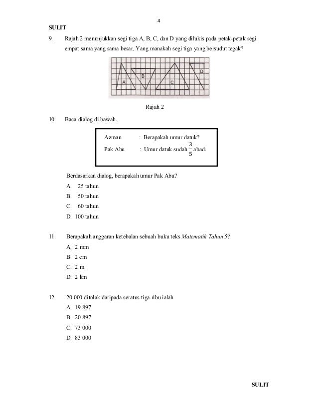 Soalan akhir tahun tahun 5 - matematik kertas 1 - 2015 Soalan akhir tahun tahun 5 - matematik kertas 1 - 2015