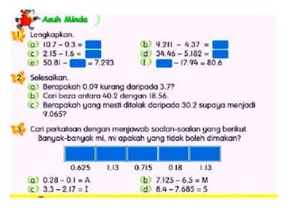 Soalan Asuh Minda Buku Teks Matematik Tahun 4