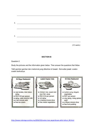 Kertas Soalan Bahasa Inggeris Kertas 2 Tahun 5 KSSR