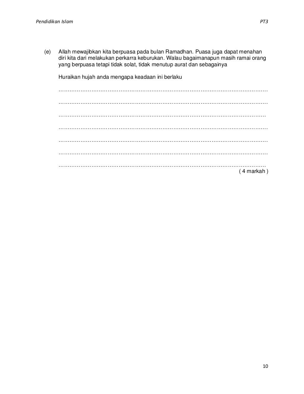 PAI TINGKATAN 3Soalan bk1