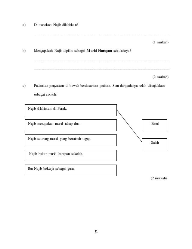 Soalan bahasa melayu pemahaman tahun 4