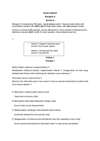 Soalan KBAT SAINS TAHUN 5 | PDF